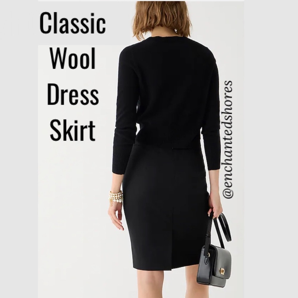 Talbots Wool Skirt Vintage Classic Black Lined Pencil Dress Skirt Size 6 Petite